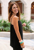 SSYS Teagan Linen Side Slit Top In Black