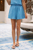 SSYS Penny Linen Drawstring Waist Shorts In Cornflower
