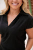 SSYS Lorie Terry V Neck Short Sleeve Top and Shorts Set In Black *FINAL SALE*