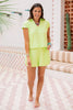 SSYS Lorie Terry V Neck Short Sleeve Top and Shorts Set In Lime *FINAL SALE*