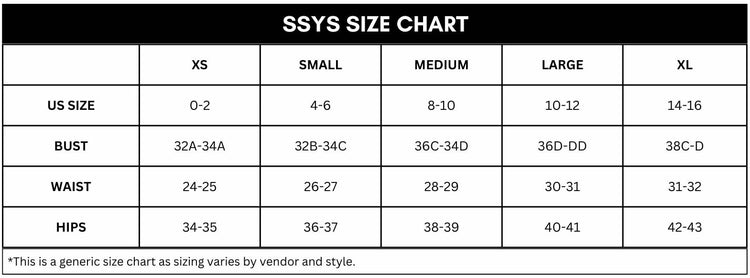 Size Chart – SSYS