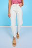 Mica White Super High Ankle Barrel Leg Jeans