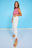 Mica White Super High Ankle Barrel Leg Jeans