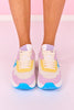 Vintage Havana Yellow Blue Purple Wedge Sneakers