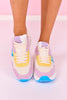 Vintage Havana Yellow Blue Purple Wedge Sneakers