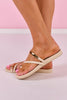 Gold Embellished Bone Strap Sandals