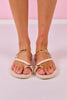 Gold Embellished Bone Strap Sandals