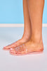 Pink Jelly Emblem Strap Sandals