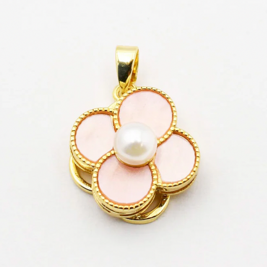 Pink Pearl Flower Charm