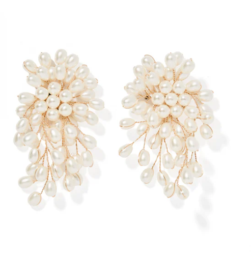 Pearl Cluster Statement Earrings