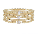 Gold Crystal Accent Bracelet Set