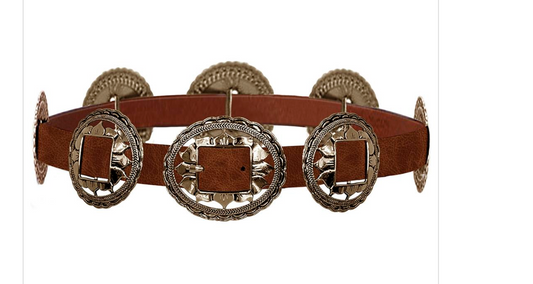 Cognac Concho Link Belt