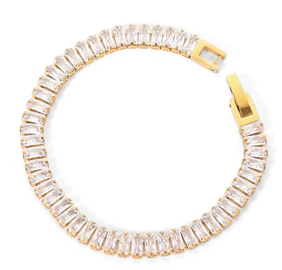 Gold Baguette Tennis Bracelet