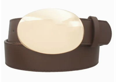 Dark Brown with Gold Dome Buckle Belt