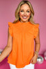 SSYS The Annabelle Smock Neck Top In Orange, top, orange top, bright top, summer top, must have top, elevated style, mom style, summer style, Shop Style Your Senses by Mallory Fitzsimmons, SSYS by Mallory Fitzsimmons