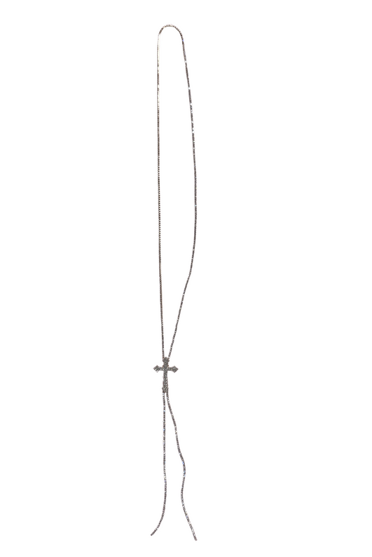 Gold Cross Charm Y Shape Necklace