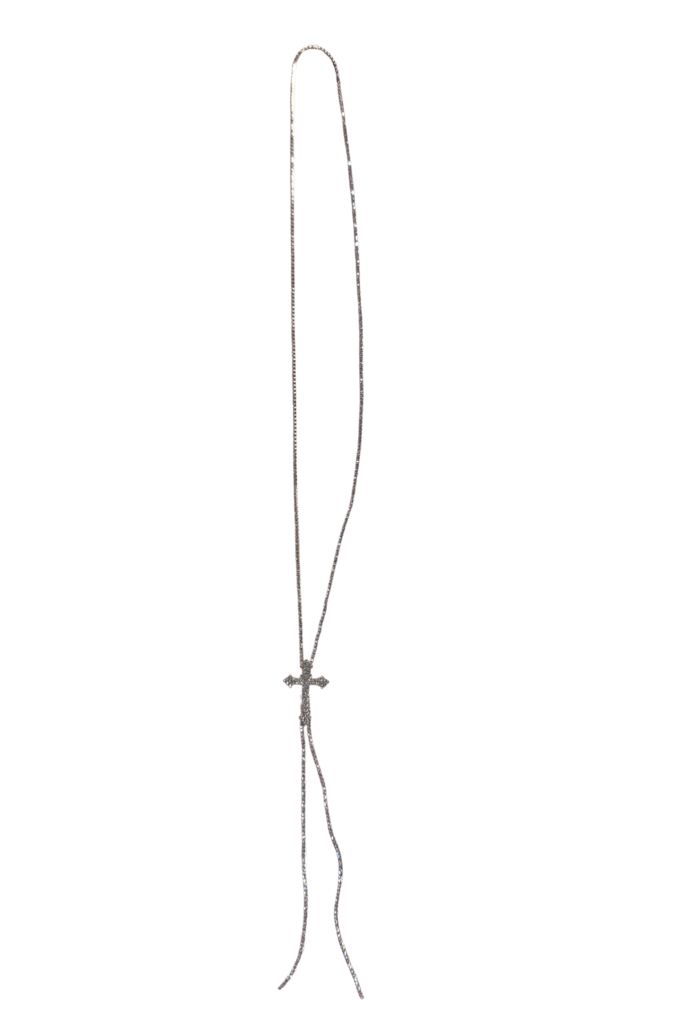 Gold Cross Charm Y Shape Necklace