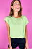 Sage Woven Short Sleeve Top *FINAL SALE*