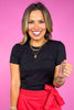 Black Ribbed Round Neck Short Sleeve Top *FINAL SALE*