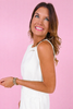 SSYS Crew Neck Sleeveless Scuba Top In White