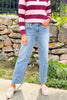 Mica Mid Rise Seam Detail Ankle Straight Leg Jeans