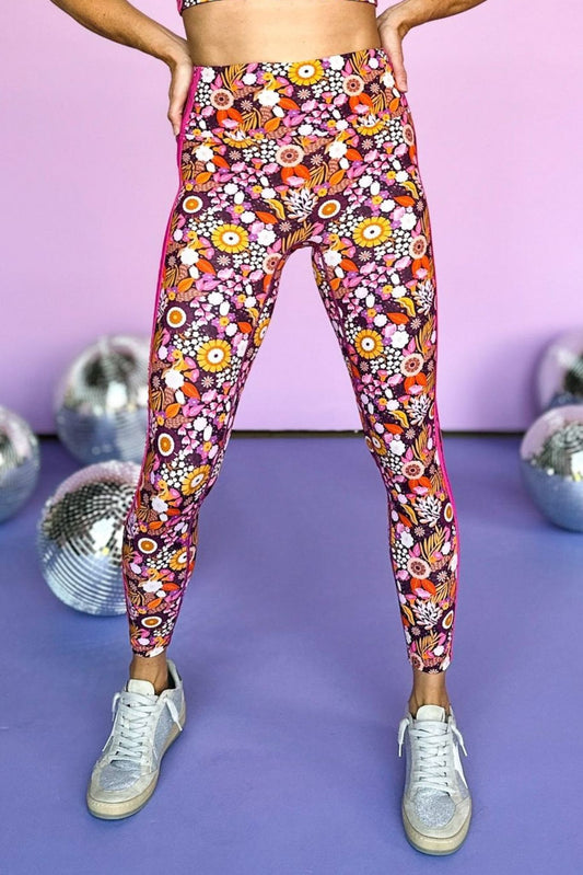 SSYS Forest Floral Compression Leggings With Racing Stripes, athleisure, leggings, elevated style, shop style your senses by mallory fitzsimmons