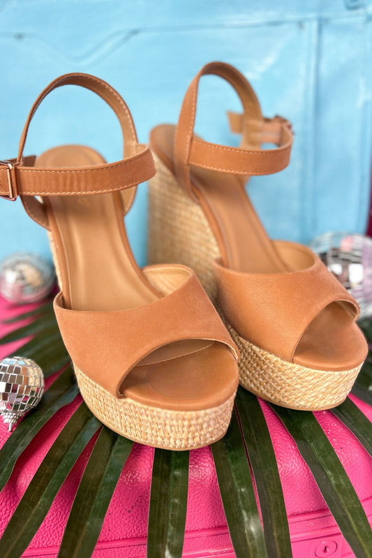 Tan Ankle Strap Espadrille Platform Wedge,, shoes, wedges, must have wedges, elevated wedges, summer wedges, ssys by Mallory Fitzsimmons