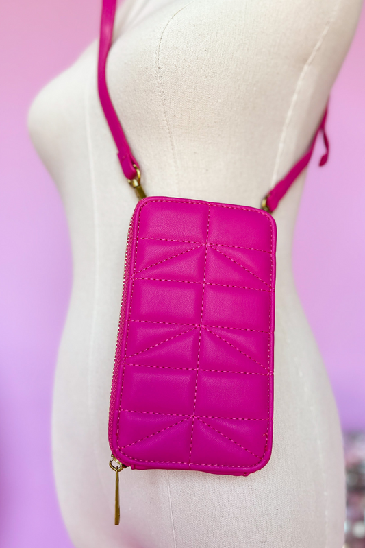 Fuchsia Phone Crossbody Bag, accessories, crossbody bag, Shop Style Your Senses By Mallory Fitzsimmons