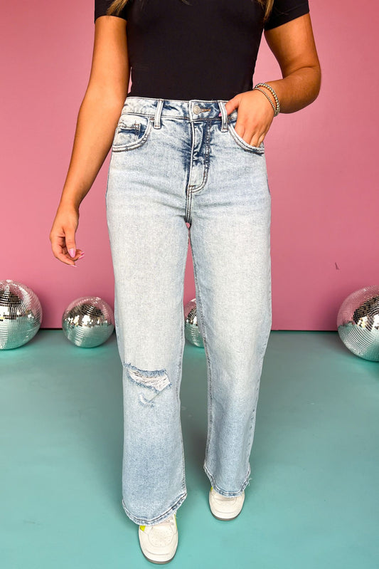 Lovervet by Vervet Distressed Super High Rise Wide Leg Jeans, jeans, light wash jeans, high rise jeans, wide leg jeans, distressed jeans, high rise wide leg distressed jeans, must have jeans, elevated jeans, elevated style, summer jeans, summer style, Shop Style Your Senses by Mallory Fitzsimmons, SSYS by Mallory Fitzsimmons