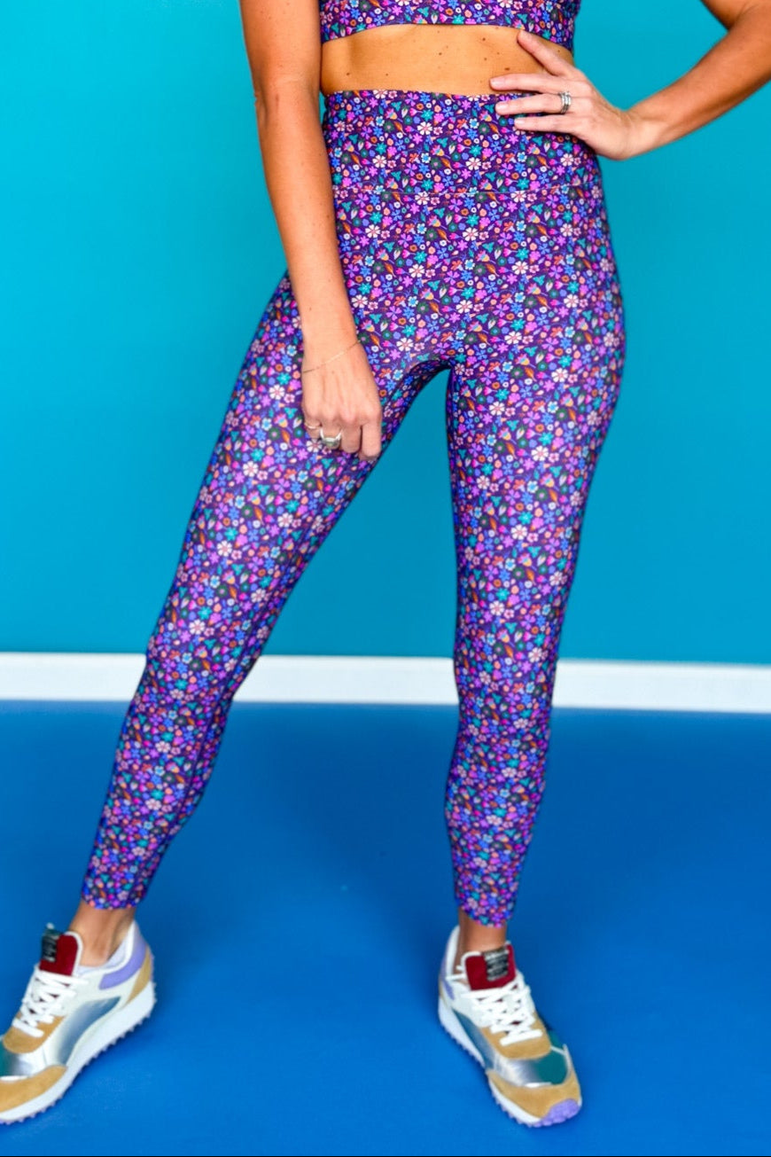SSYS Purple Floral Compression High Waist Leggings *FINAL SALE*