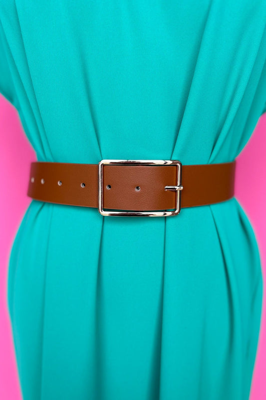 Brown Minimalist Gold Rectangle Buckle Belt, accessory, belt, everyday belt, must have belt, shop style your senses by mallory fitzsimmons, ssys by mallory fitzsimmons