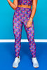 SSYS Maroon Floral Print Stripe Compression Leggings *FINAL SALE*