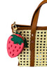 Red Faux Leather Strawberry Bag Charm