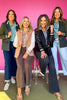 SSYS Arlene Mixed Media Varsity Blazer In Taupe