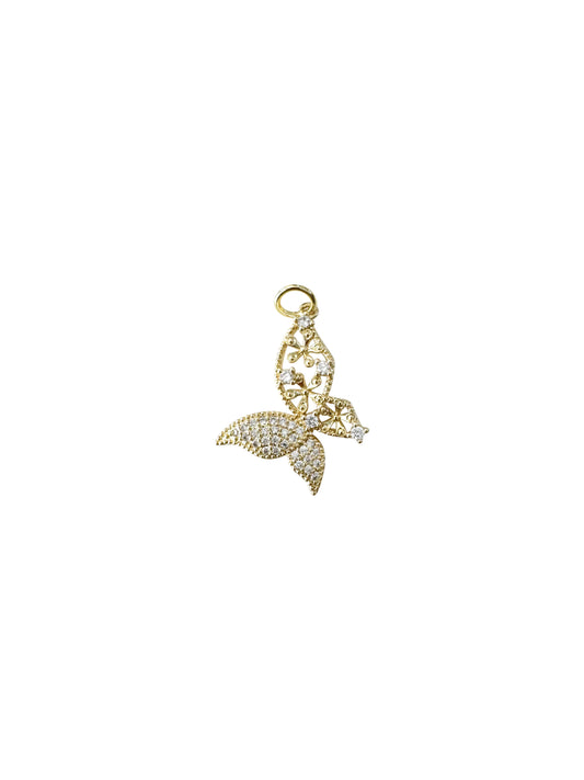 Gold Crystal Butterfly Charm