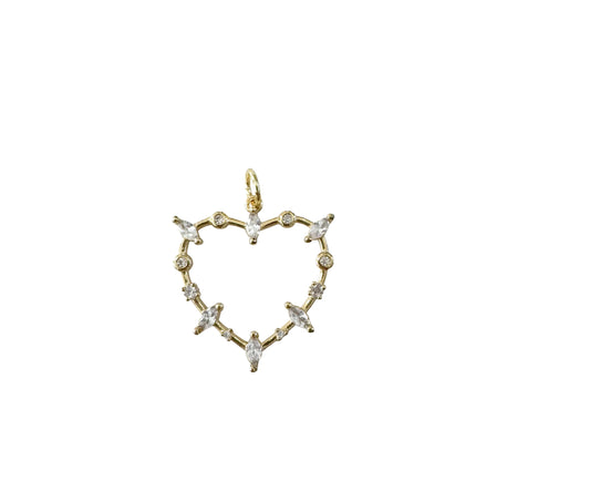 Gold Open Heart Charm