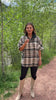 SSYS Fiora Plaid Cape Coat In Brown
