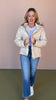 Molly Bracken Beige Quilted Faux Leather Hooded Jacket *FINAL SALE*