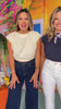 Navy Eyelet Short Sleeve Band Hem Top *FINAL SALE*