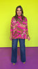 Hot Pink Knit Animal Print Mock Neck Tunic Sweater *FINAL SALE*