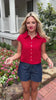SSYS Lynda Lace Button Up Top In Red