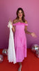 Pink Eyelet Detail Ruffle Off Shoulder Tiered Maxi Dress *FINAL SALE*