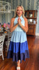 SSYS The Reagan Tiered Maxi Dress In Blue Colorblock *FINAL SALE*