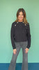 SSYS Larkyn Button Cable Knit Sweater In Dark Taupe
