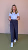 Blue Pleated Detail Button Front Trouser Pants *FINAL SALE*