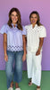 Off White Scallop Inset Yoke Hem Short Bubble Sleeve Top *FINAL SALE*
