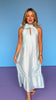 Light Blue Bow Halter Sleeveless Maxi Dress *FINAL SALE*