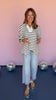 Navy Striped Collared Button Front Top *FINAL SALE*