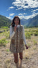 SSYS Alora Contrast Suede Shift Dress In Scale Animal