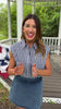 SSYS Juliette Navy Gingham Poplin Cap Sleeve Button Down Top